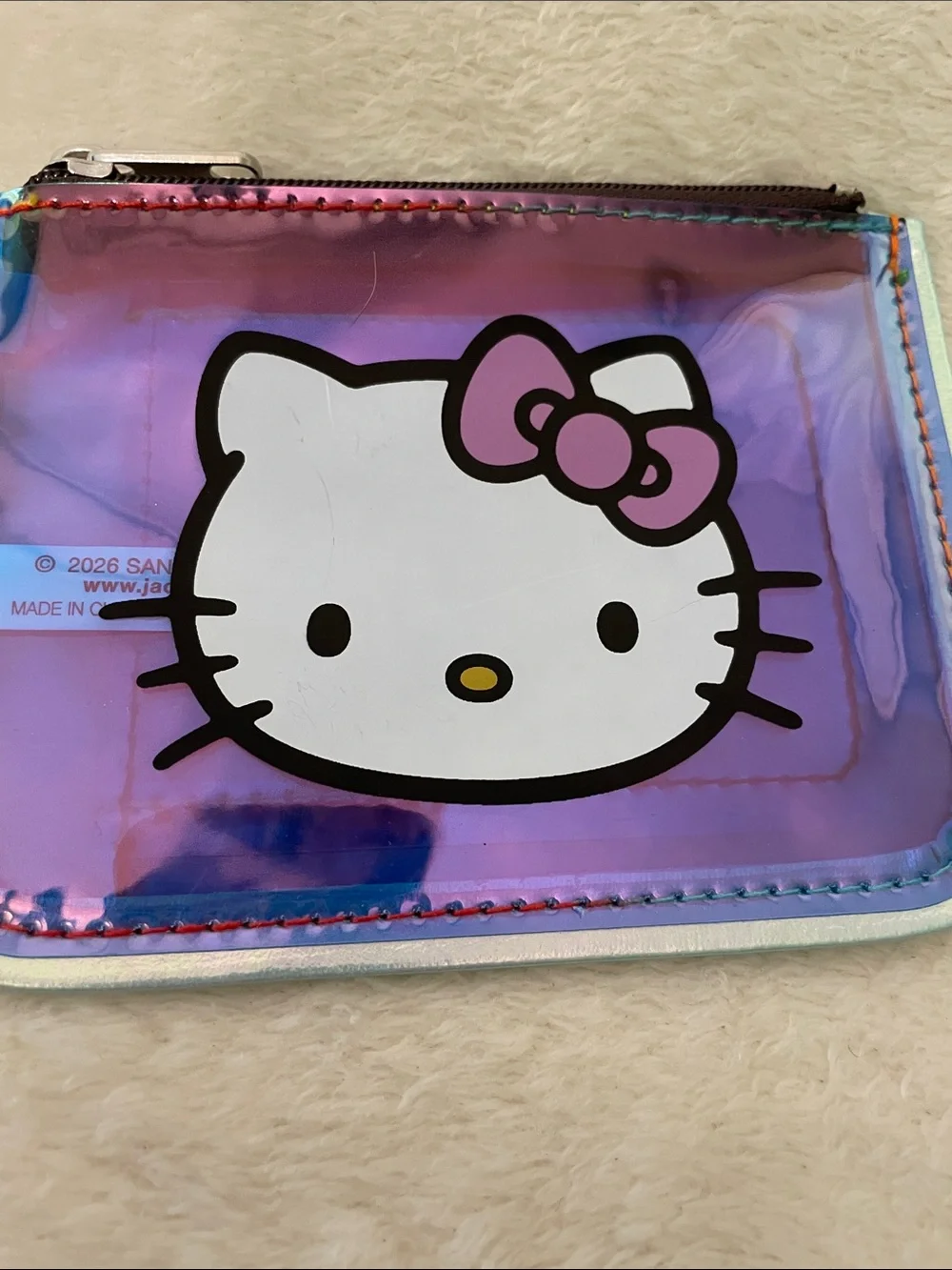 Hello Kitty Blue Holographic Card Holder Pouch